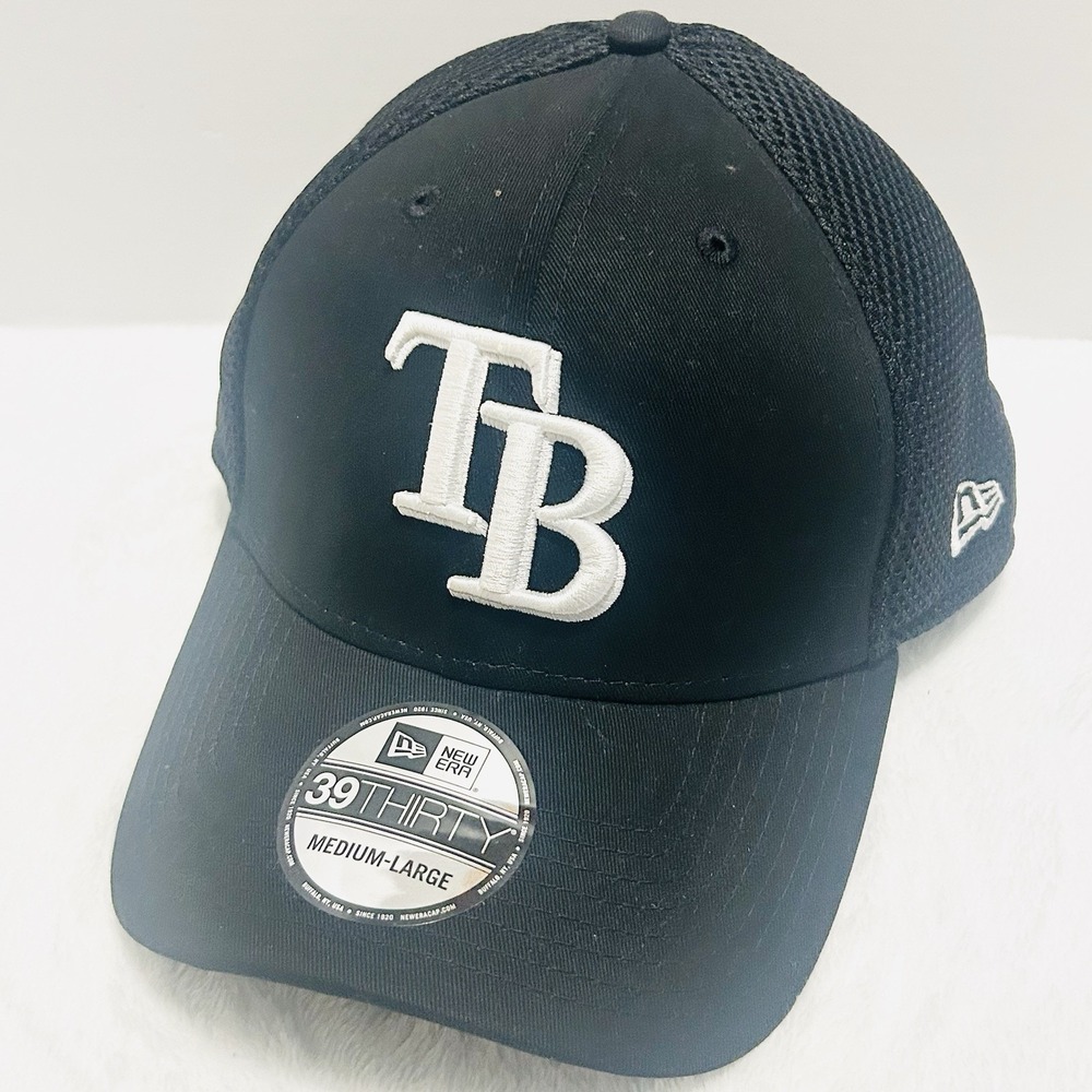 New Era Tampa Bay Rays Neo 39THIRTY Stretch Flex Hat Cap M/L Black MLB Baseball